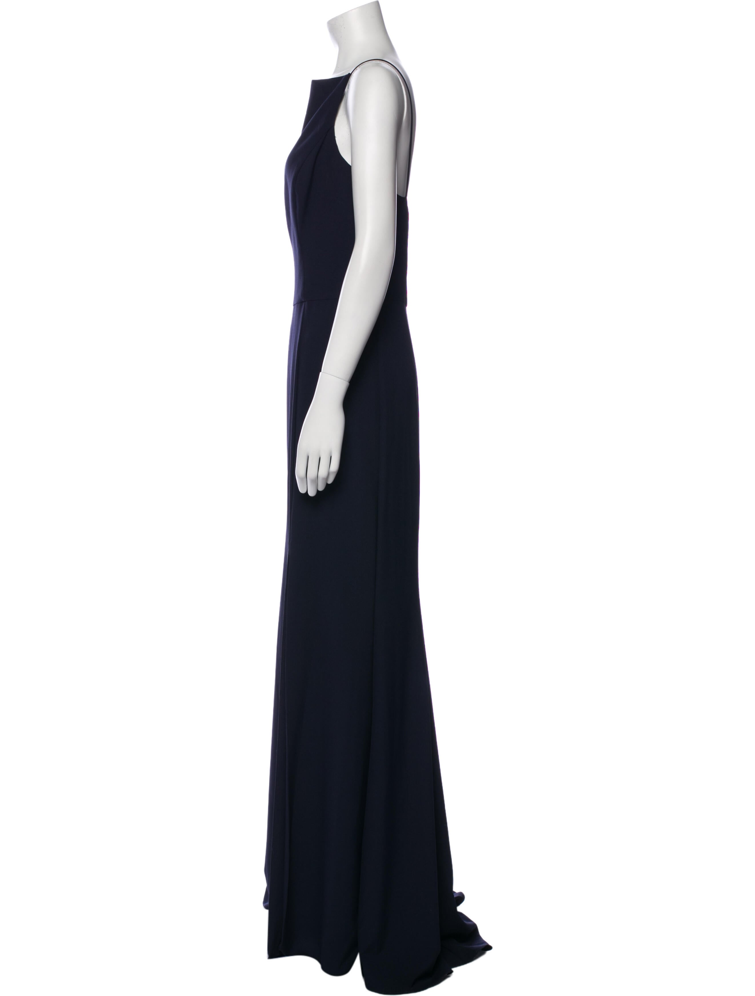 Amsale Bateau Neckline Long Dress