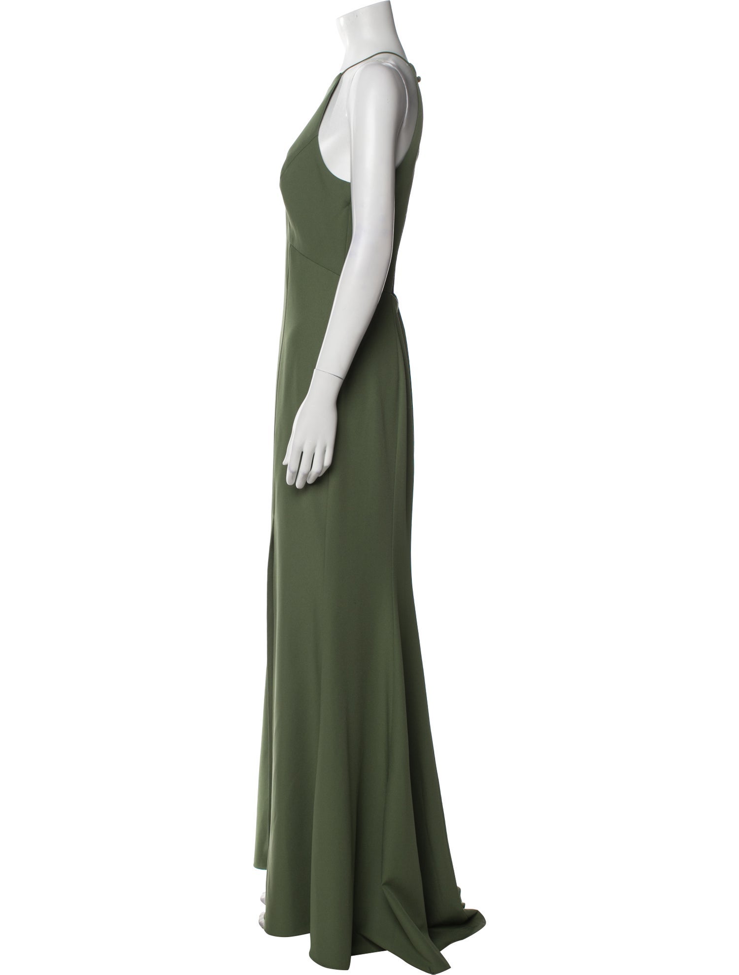 Amsale Crew Neck Long Dress