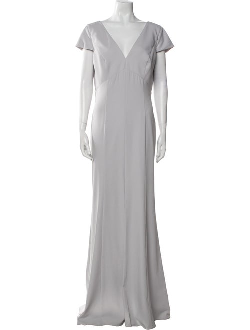 Amsale V-Neck Long Dress