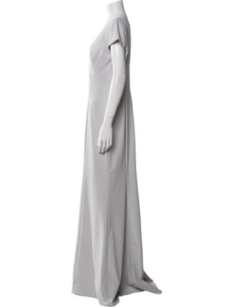 Amsale V-Neck Long Dress