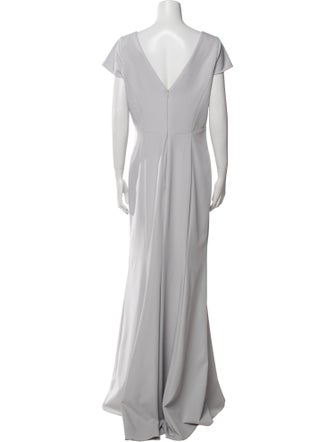 Amsale V-Neck Long Dress