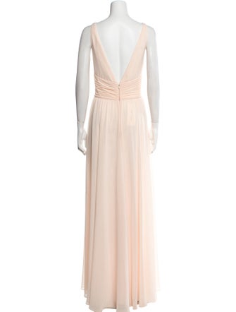 Amsale V-Neck Long Dress