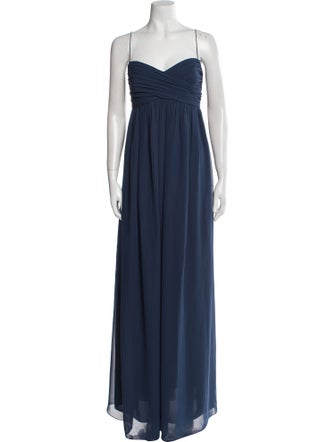 Amsale Square Neckline Long Dress