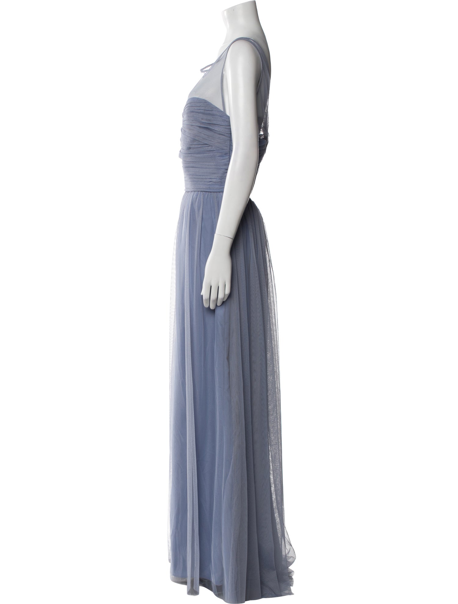 Amsale Bateau Neckline Long Dress