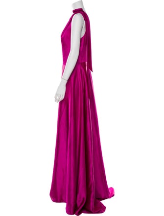 Amsale One-Shoulder Long Dress