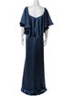 Amsale Square Neckline Long Dress
