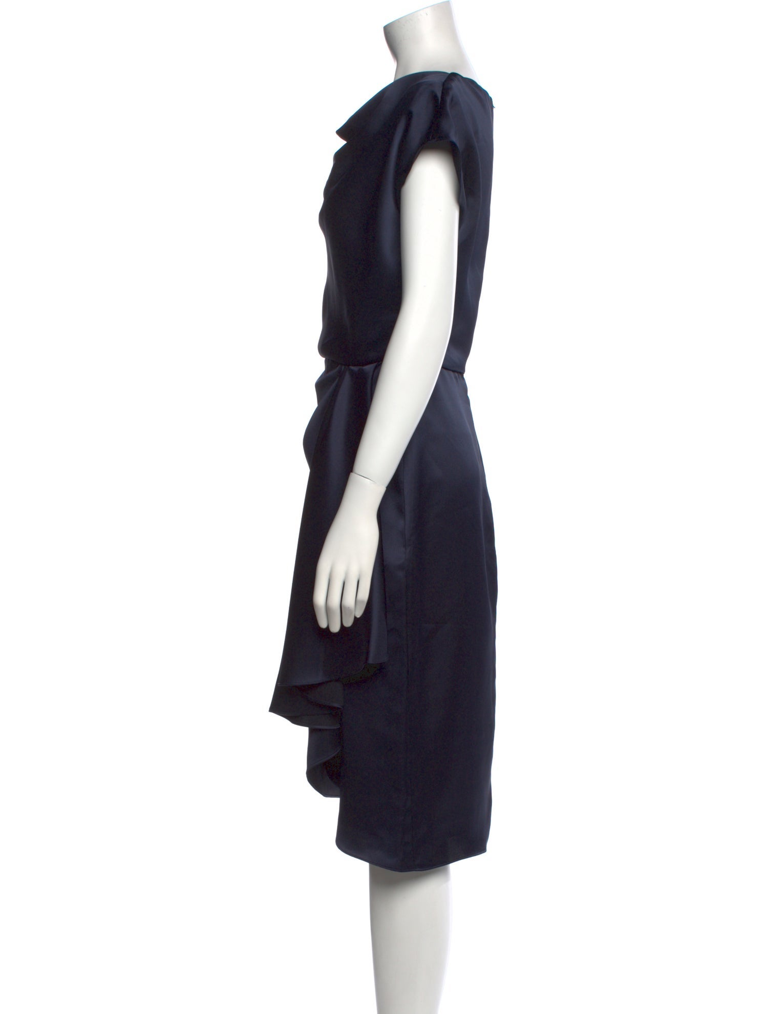 Amsale Cowl Neck Midi Length Dress