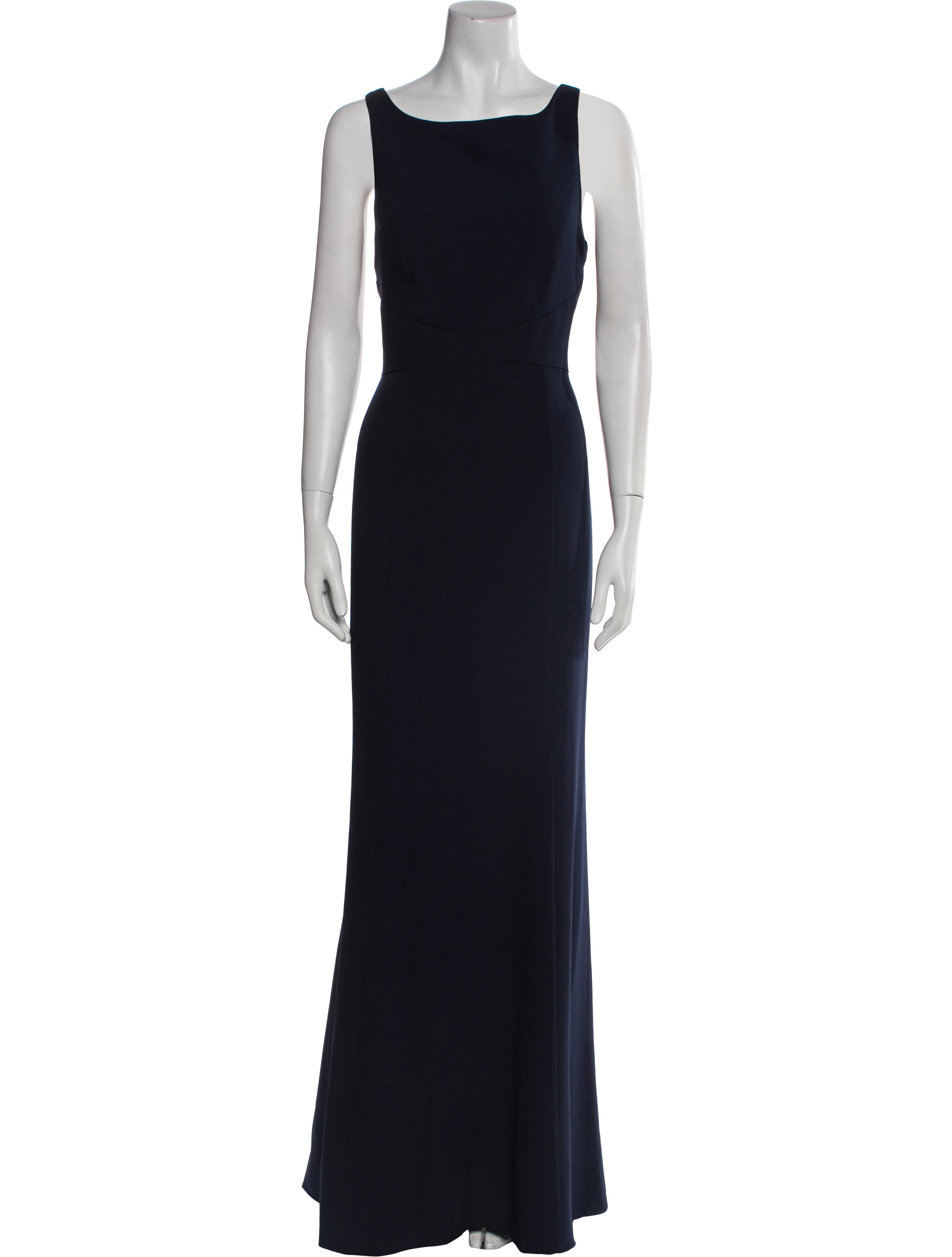 Amsale Bateau Neckline Long Dress