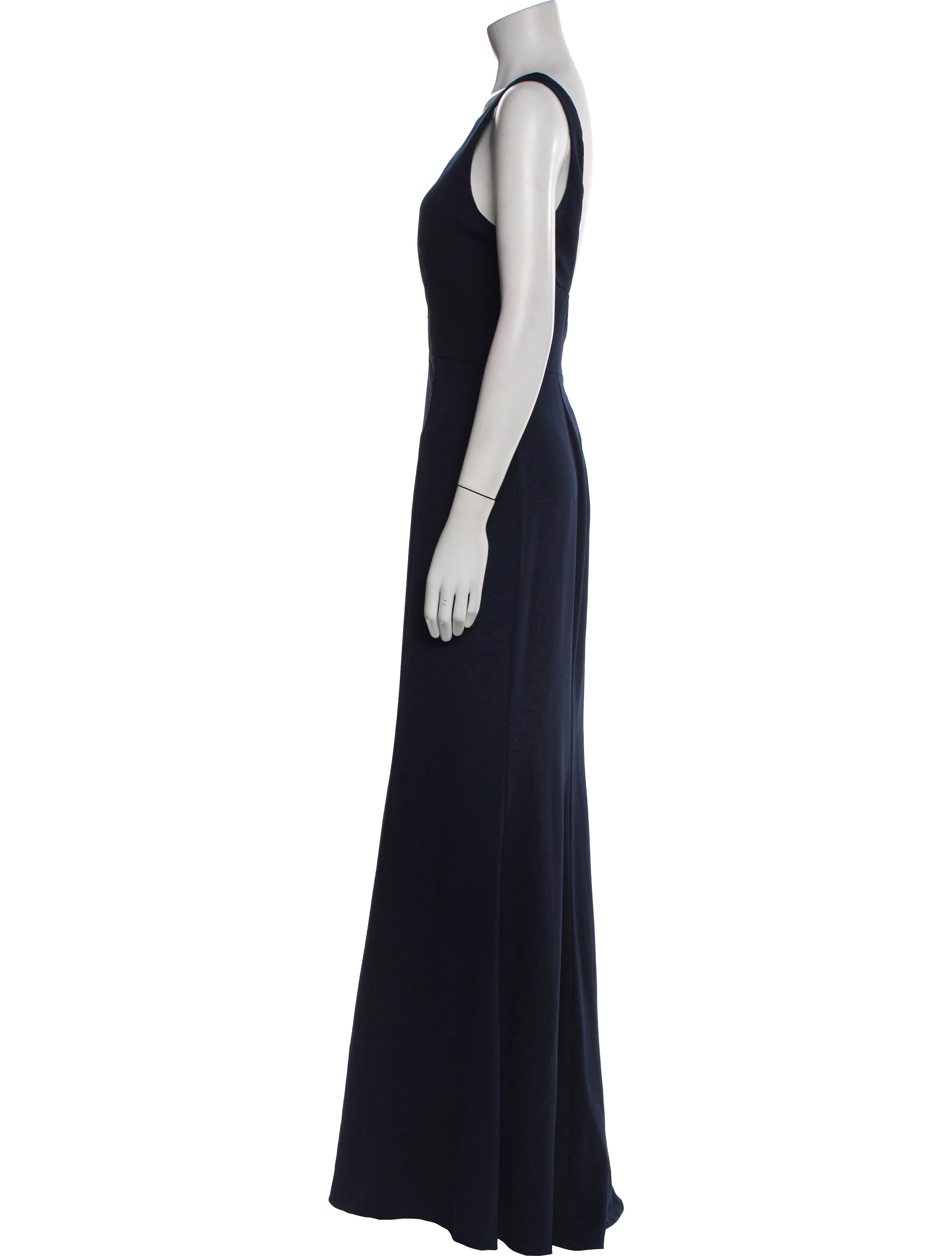 Amsale Bateau Neckline Long Dress