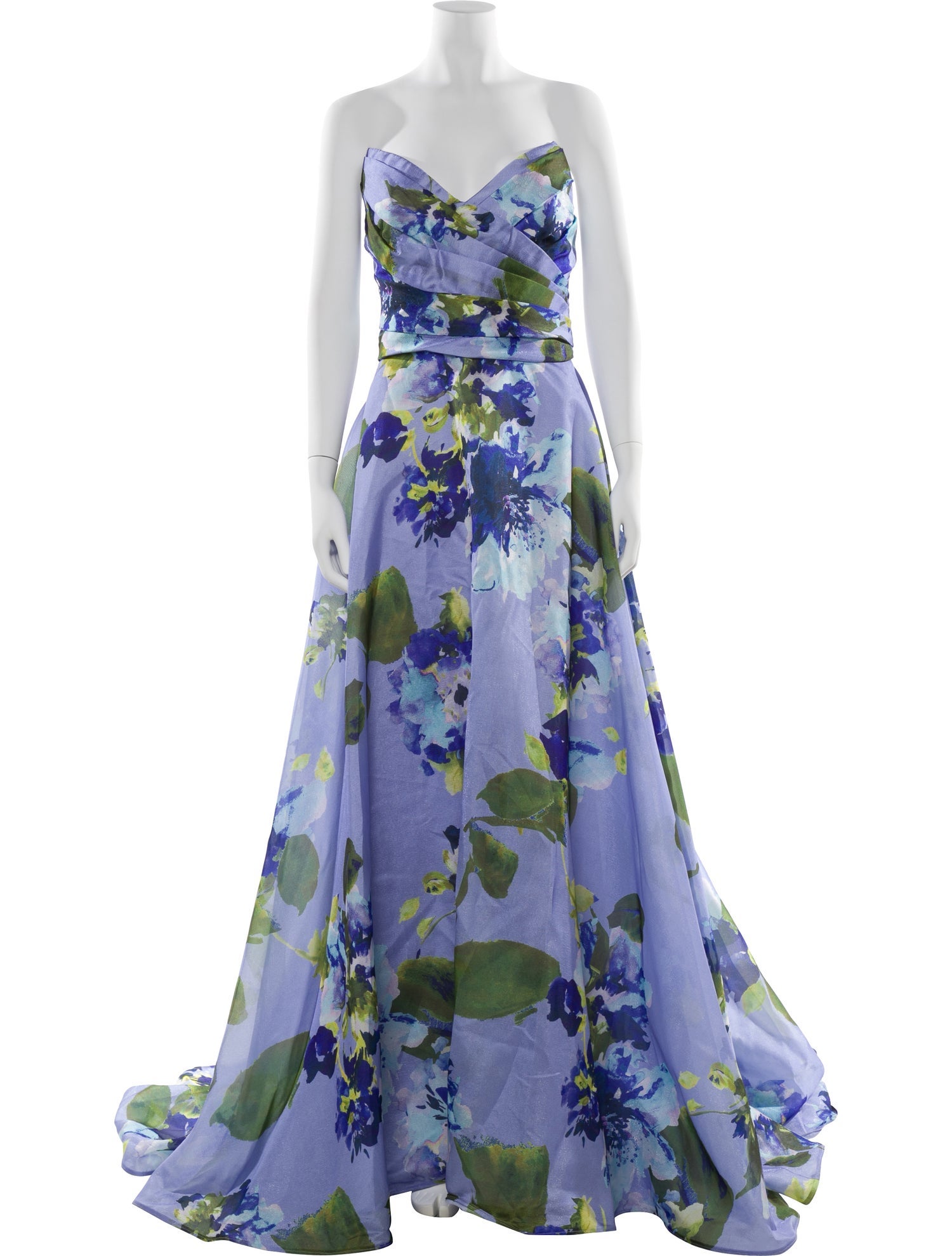 Amsale Floral Print Long Dress