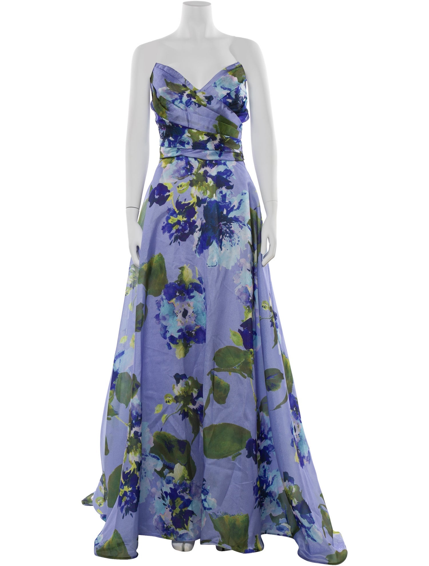 Amsale Floral Print Long Dress