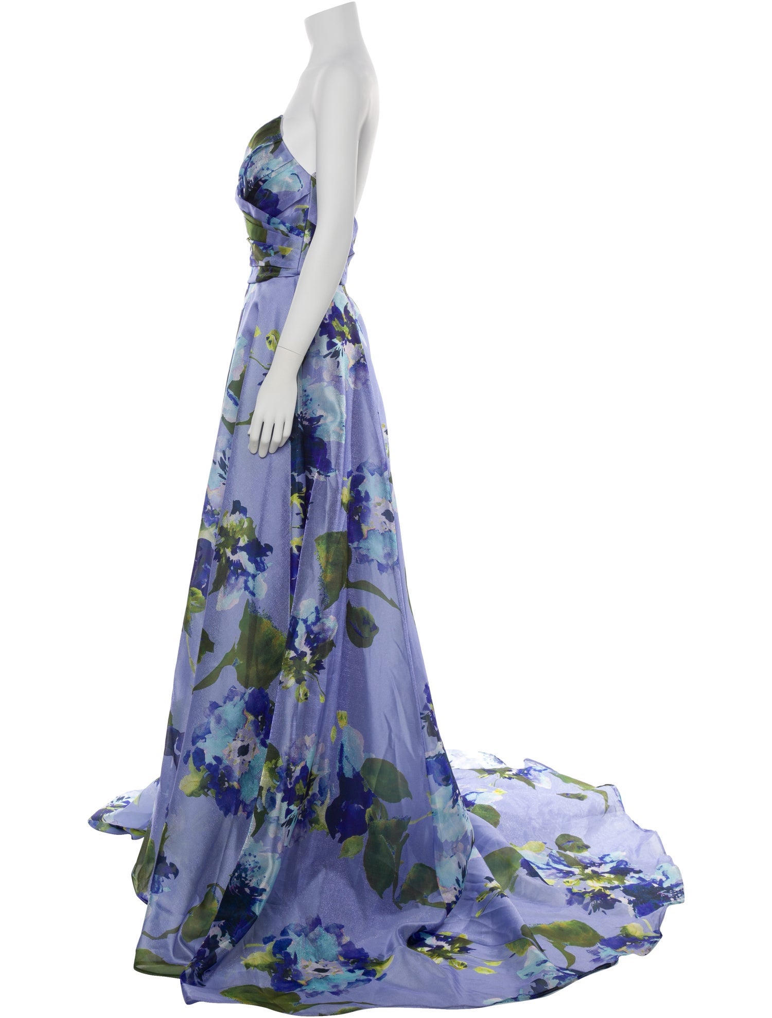 Amsale Floral Print Long Dress