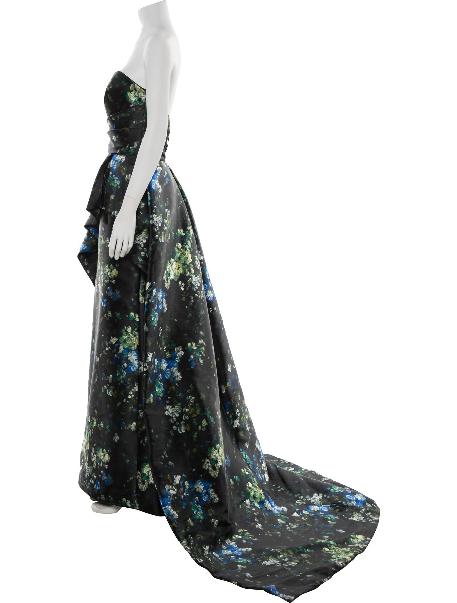 Amsale Floral Print Long Dress