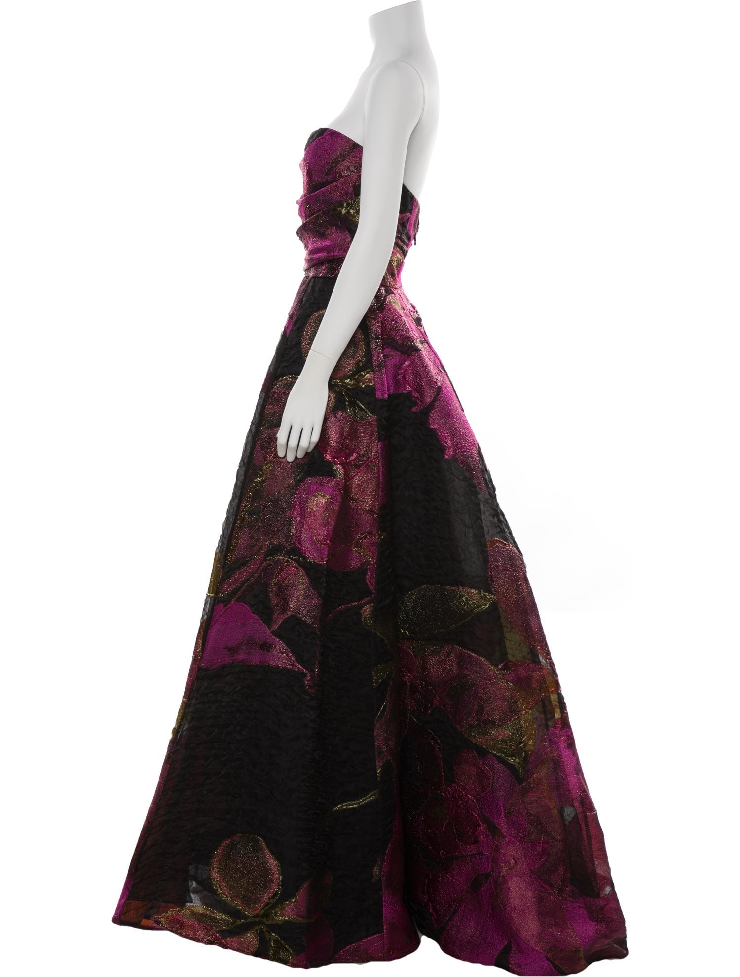 Amsale Printed Long Dress