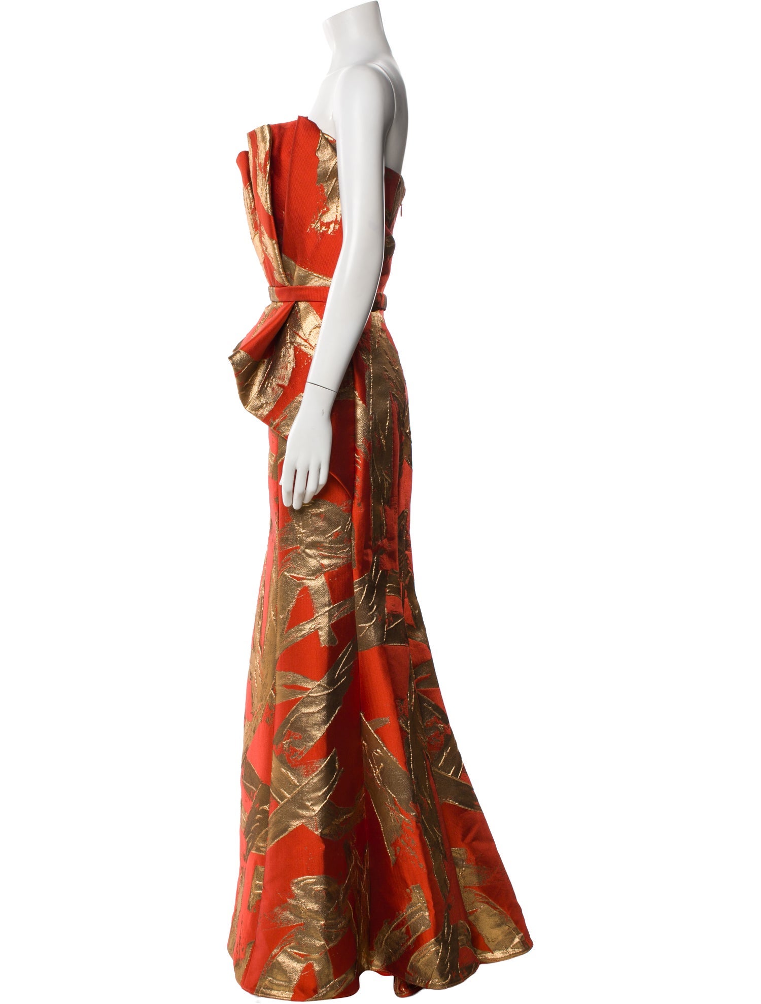 Amsale Printed Long Dress