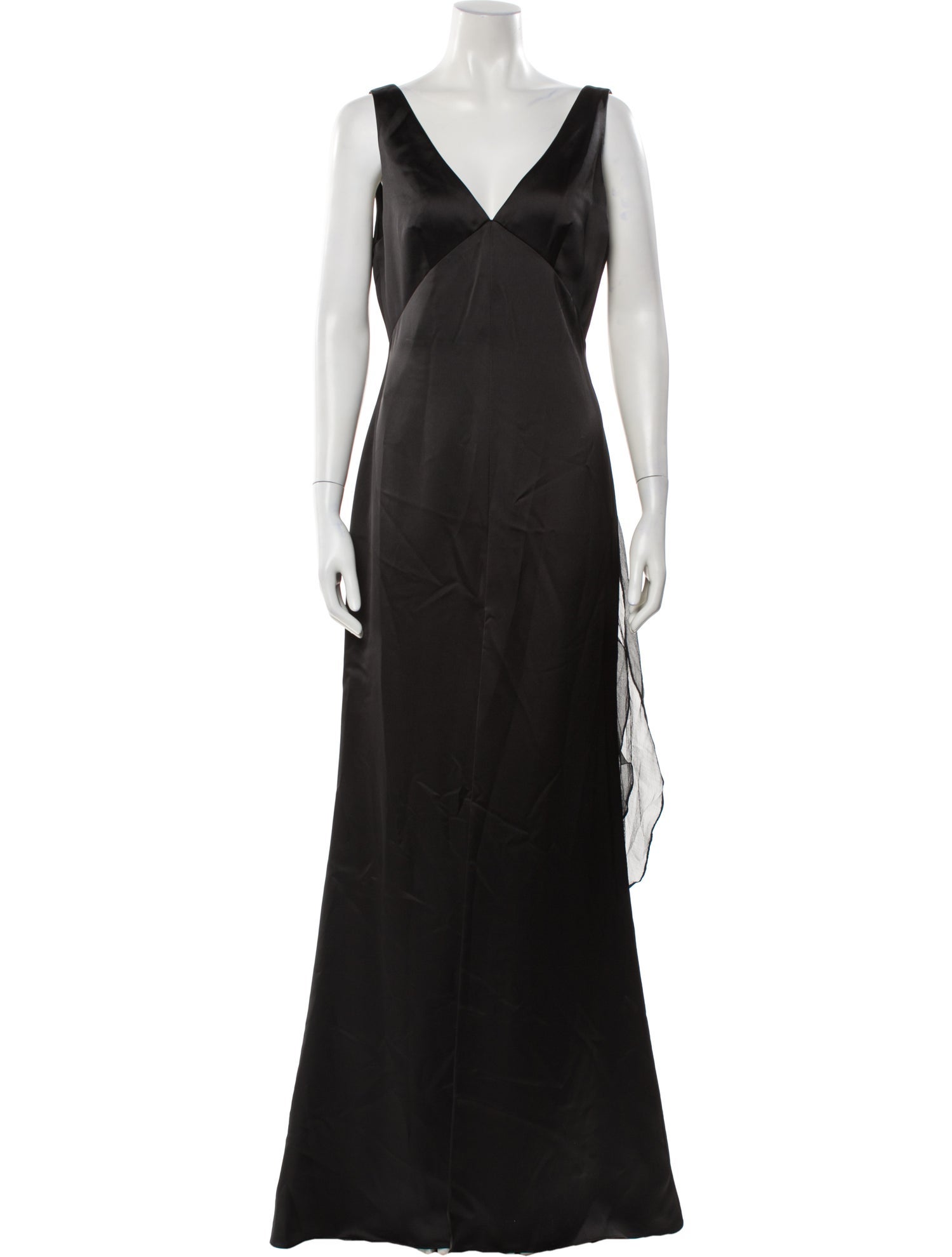 Amsale V-Neck Long Dress