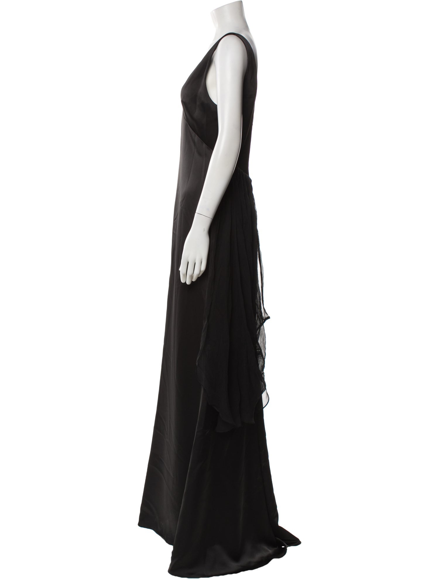 Amsale V-Neck Long Dress