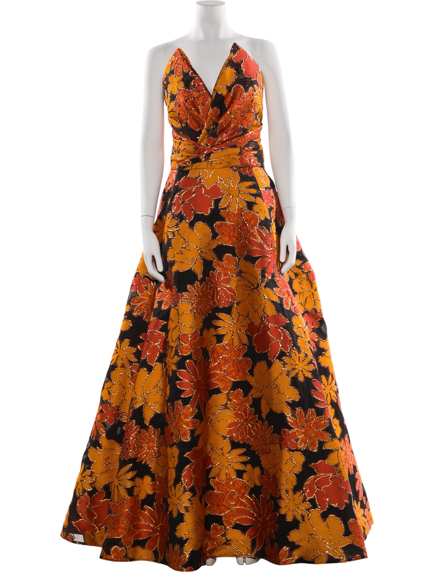Amsale Floral Print Long Dress