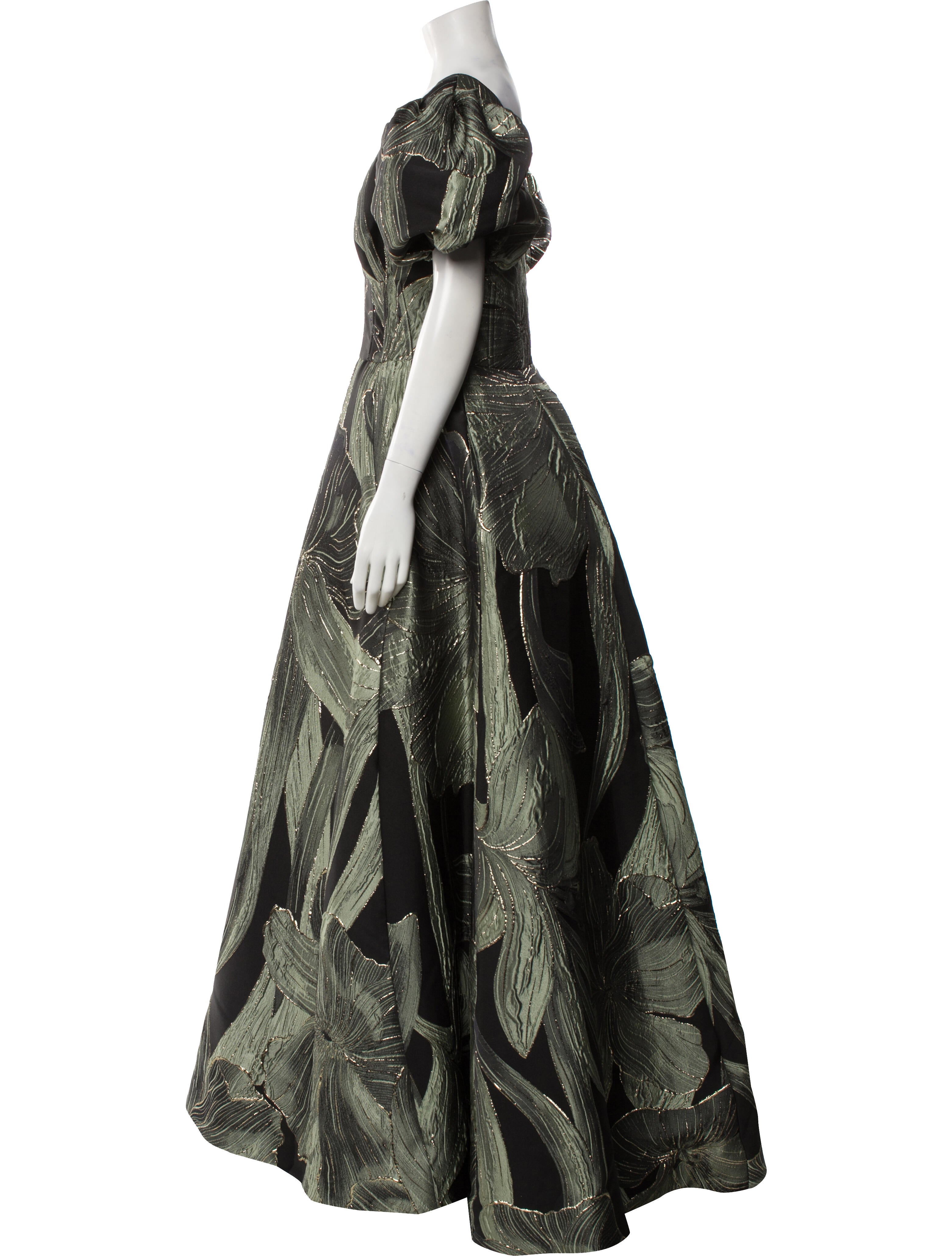 Amsale Printed Long Dress