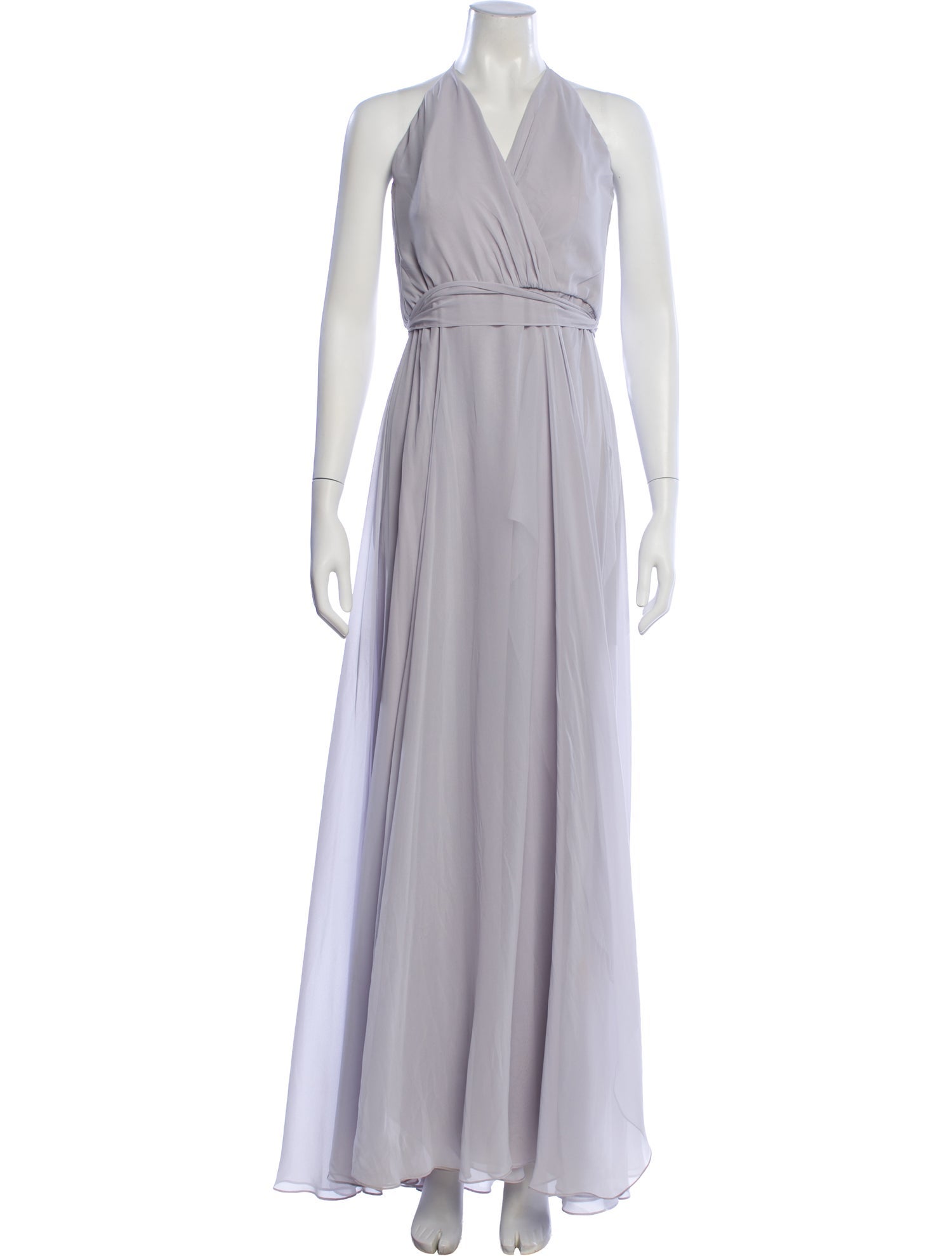 Amsale V-Neck Long Dress