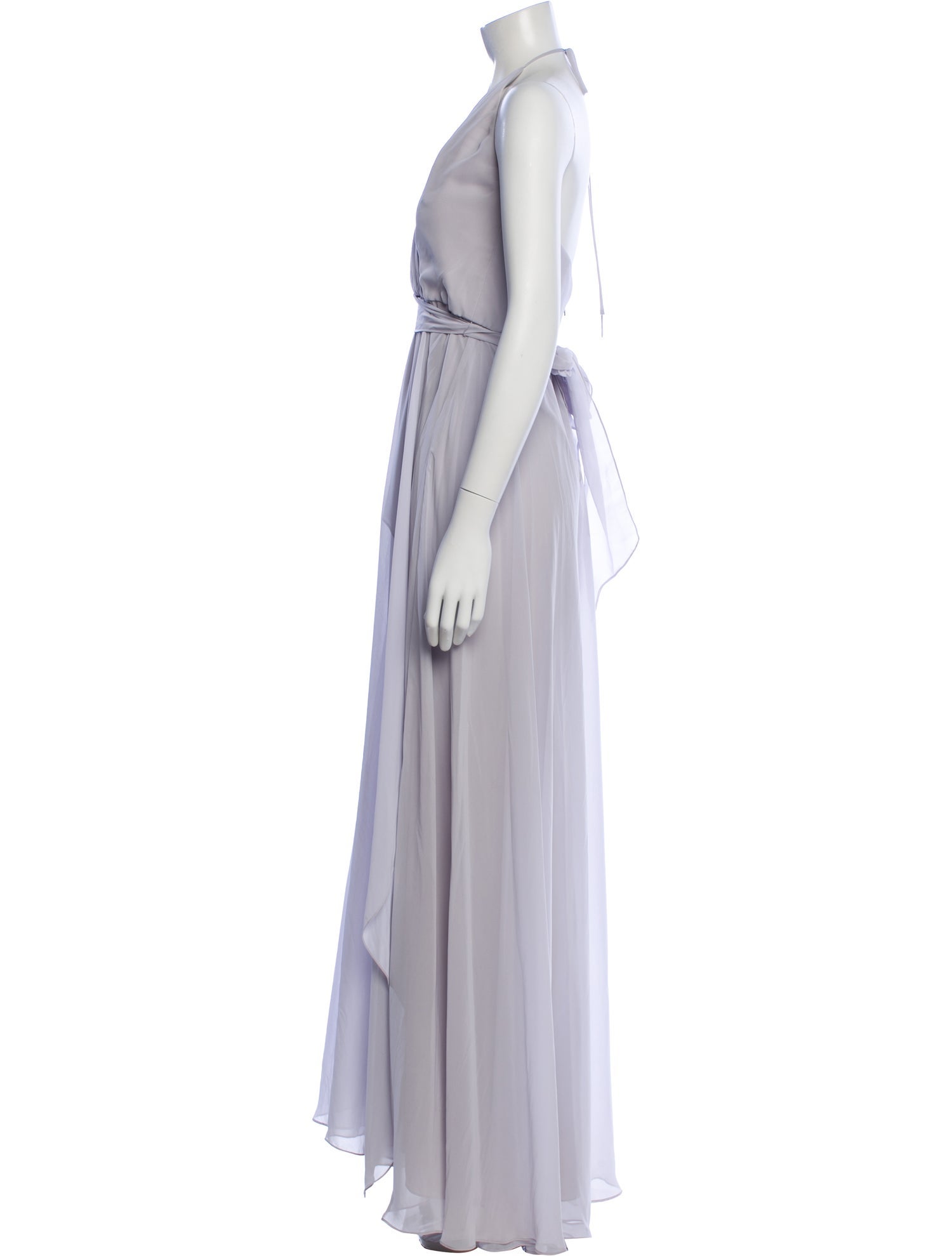 Amsale V-Neck Long Dress