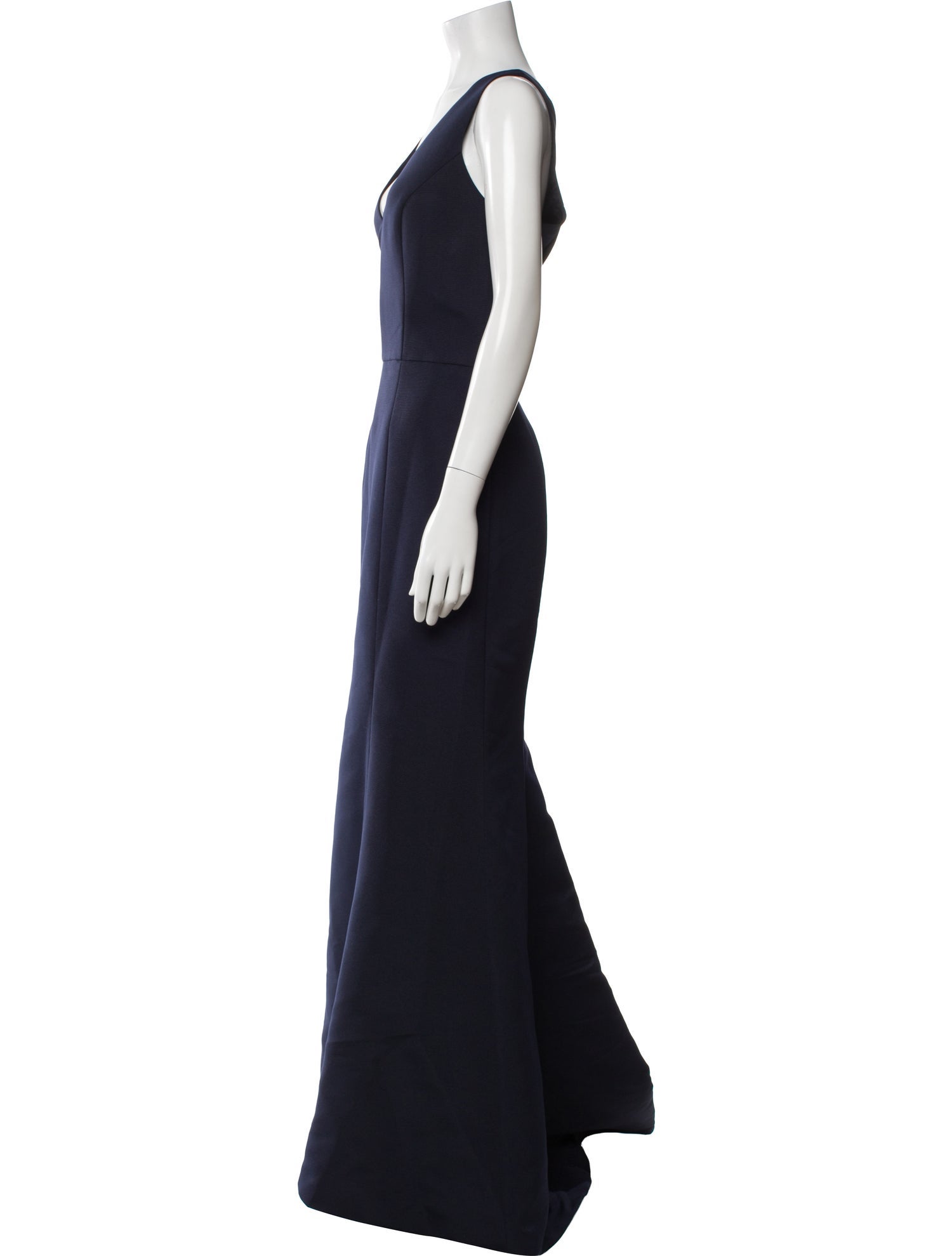 Amsale V-Neck Long Dress