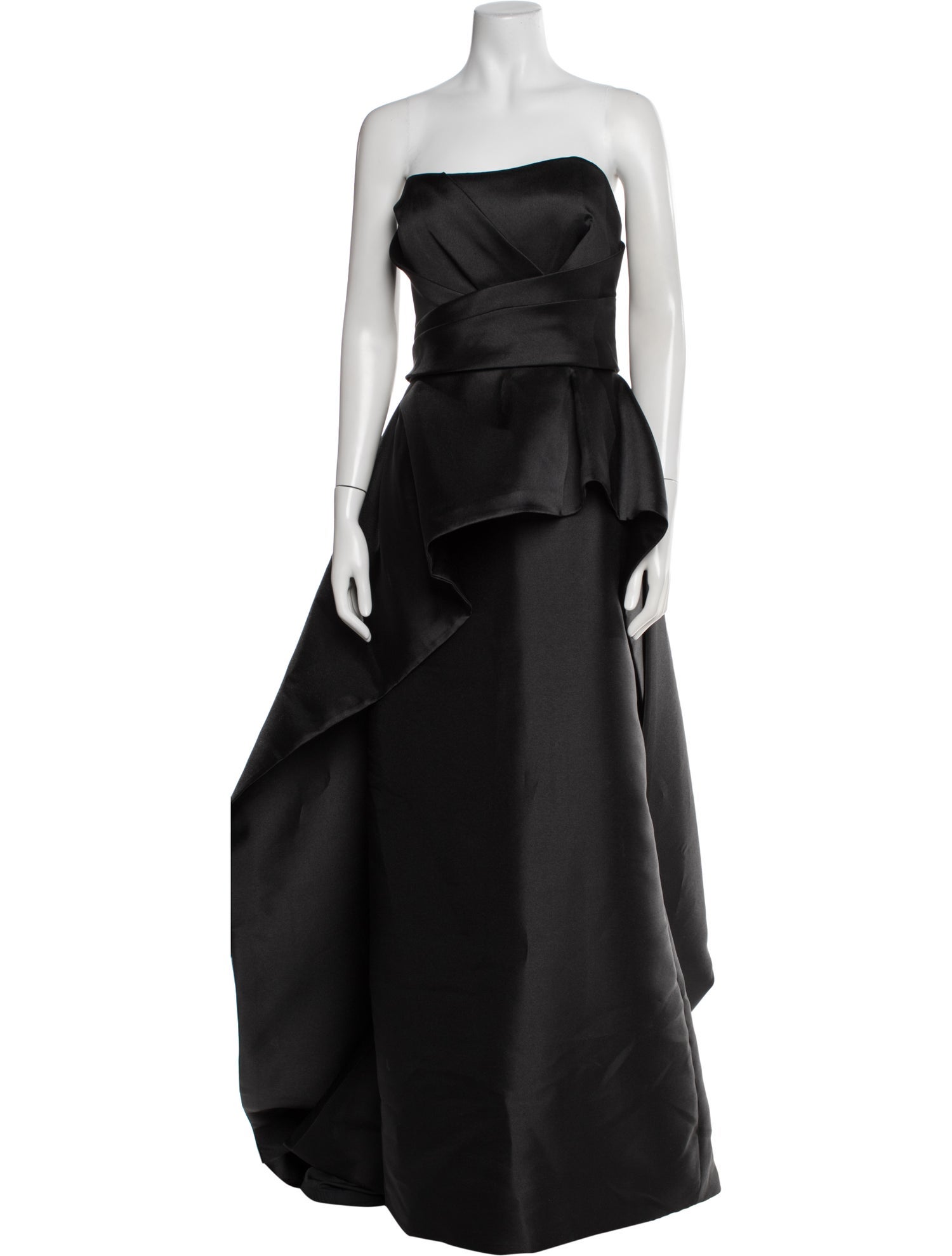 amsale black dress Amsale Evening Dress Bow Back Fit To Flare Gown P451M