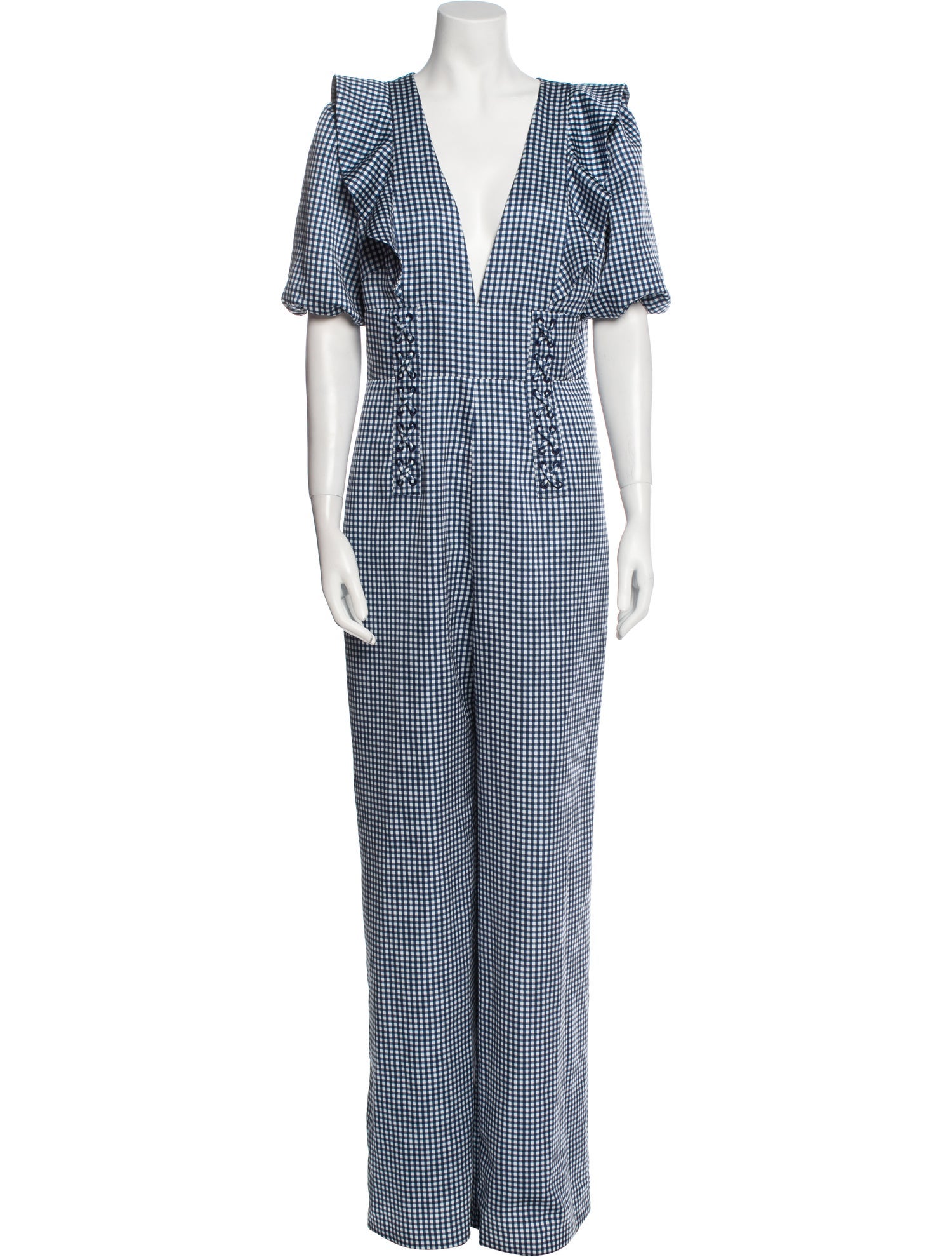 2623 Multi Colour Plunging Neckline Jumpsuit