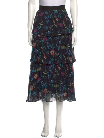 Amur Skirts Floral Print Midi Length Skirt US 4 | S