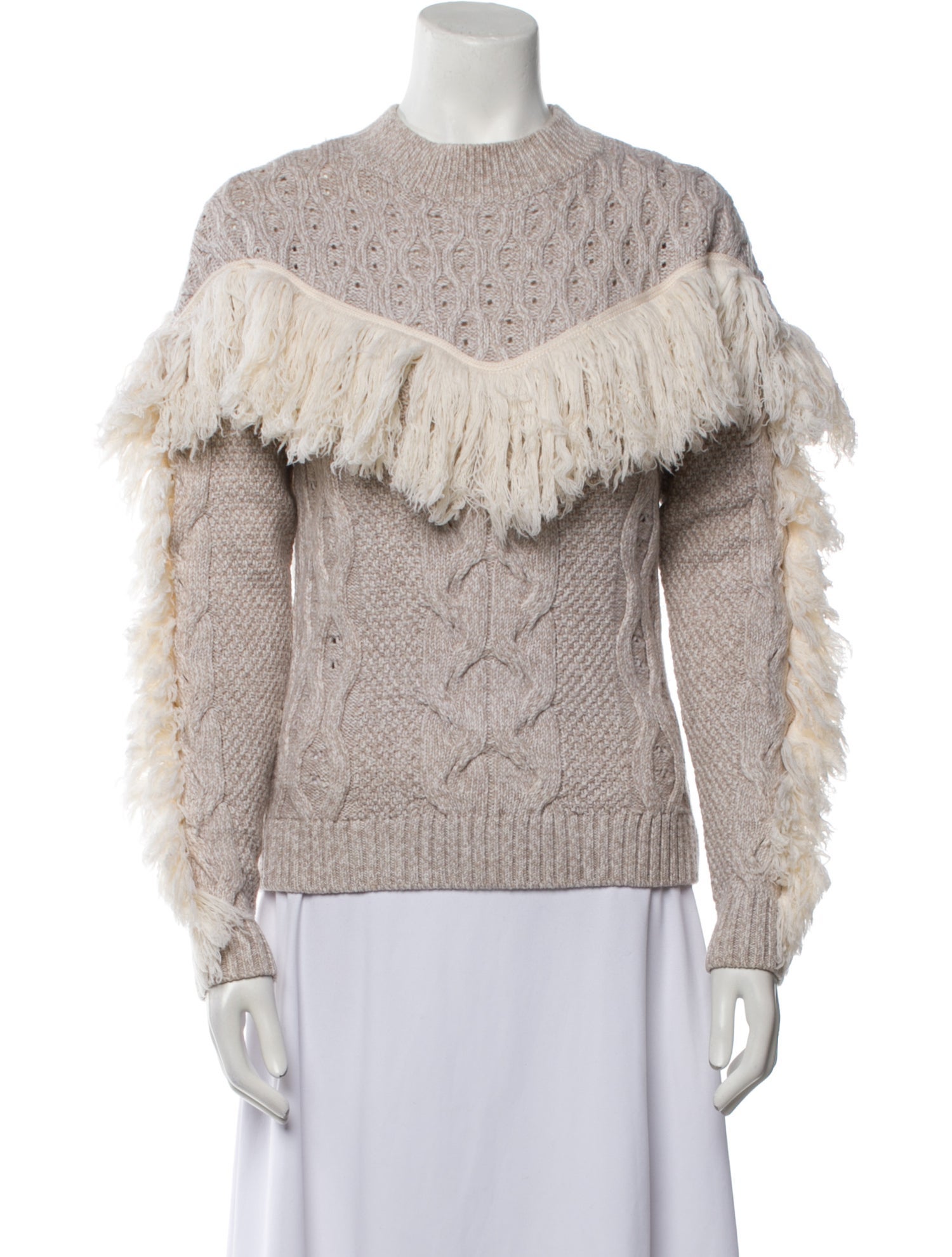 AMUR Merino Wool Colorblock Pattern Sweater