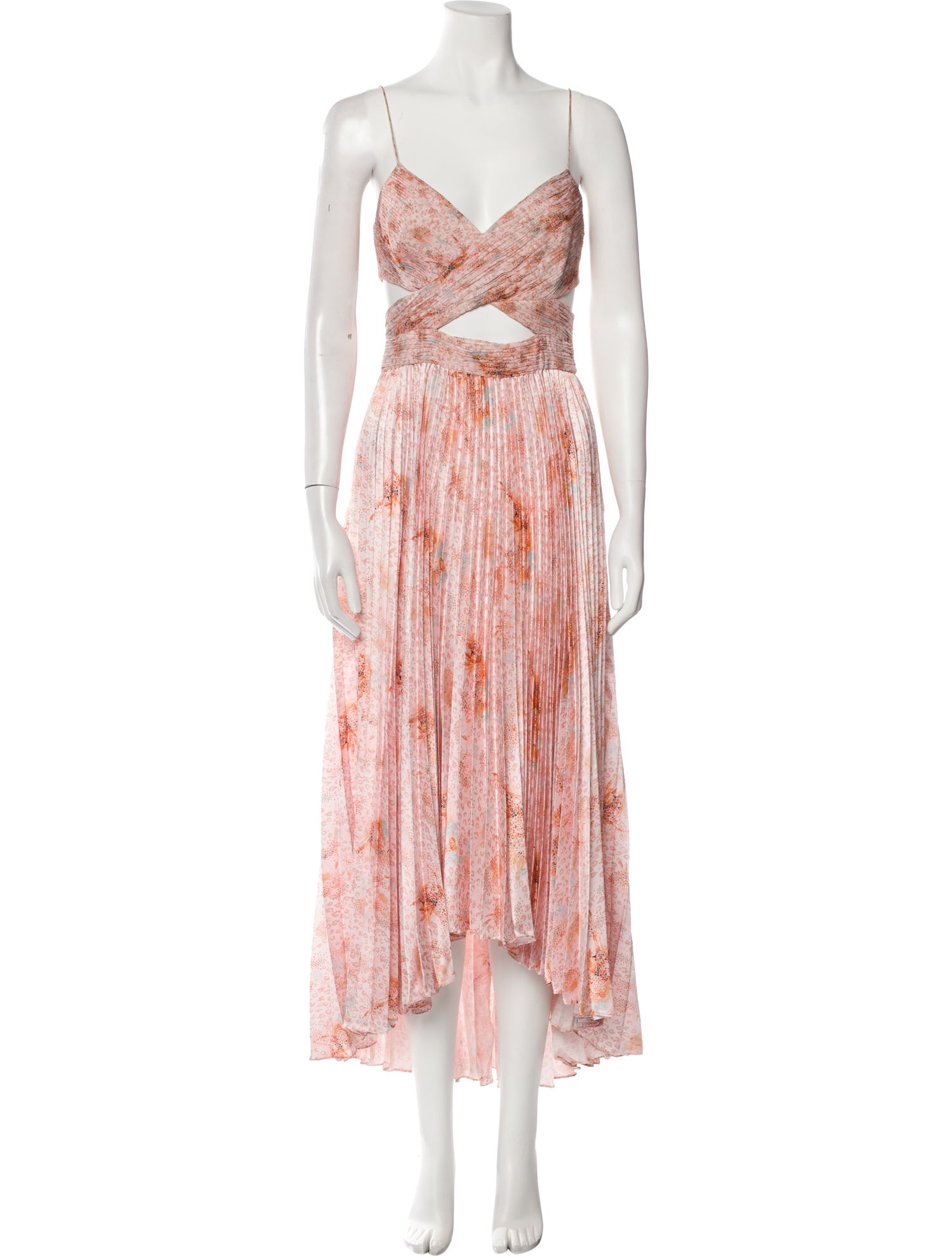 AMUR Floral Print Midi Length Dress