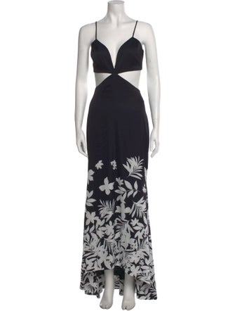 AMUR Floral Print Long Dress