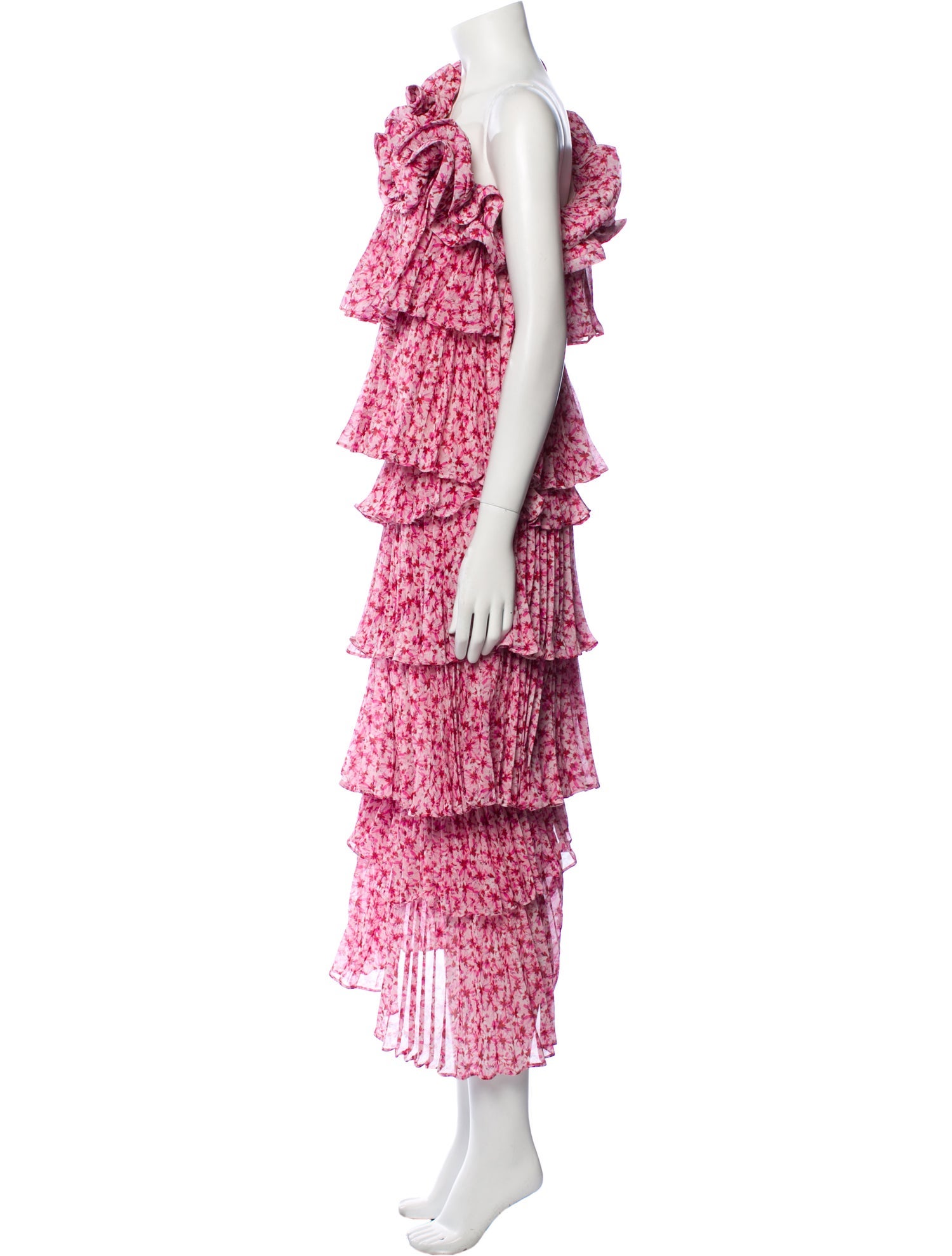 AMUR Floral Print Ruffle Embellishment Skirt Set