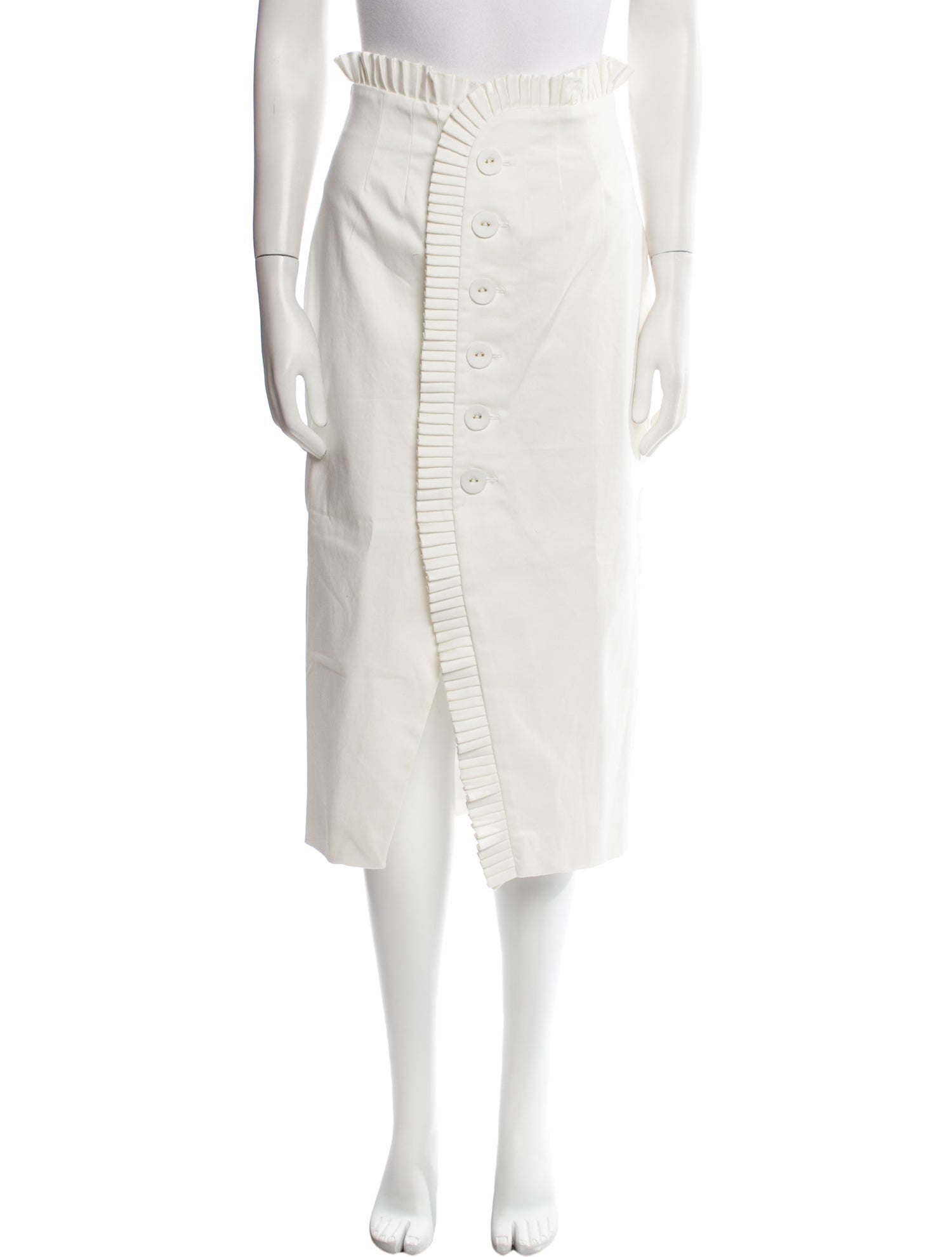 AMUR Ruffle Embellishment Midi Length Skirt