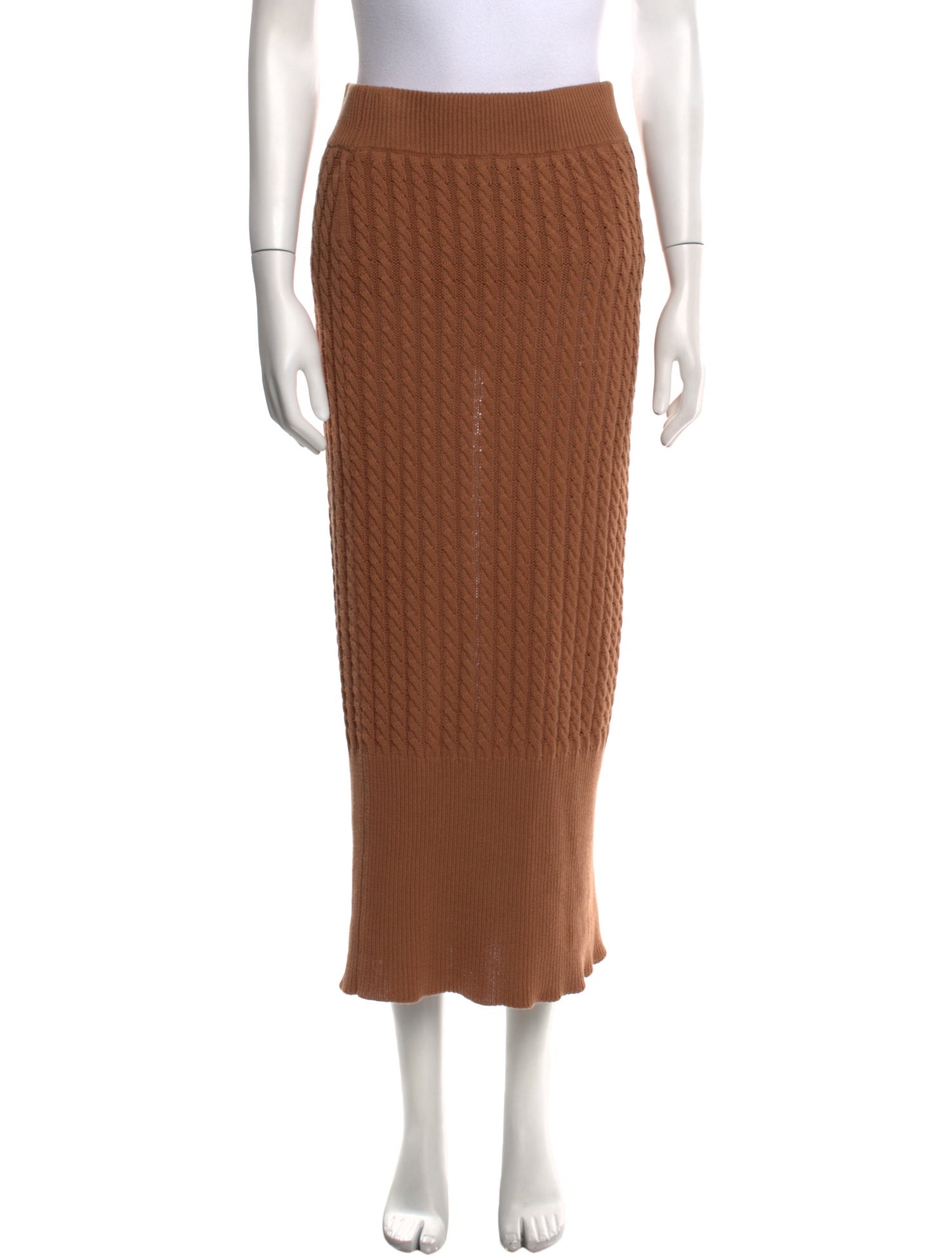 AMUR Braided Accents Midi Length Skirt