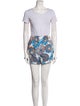 AMUR Floral Print Ruffle Embellishment Short Set