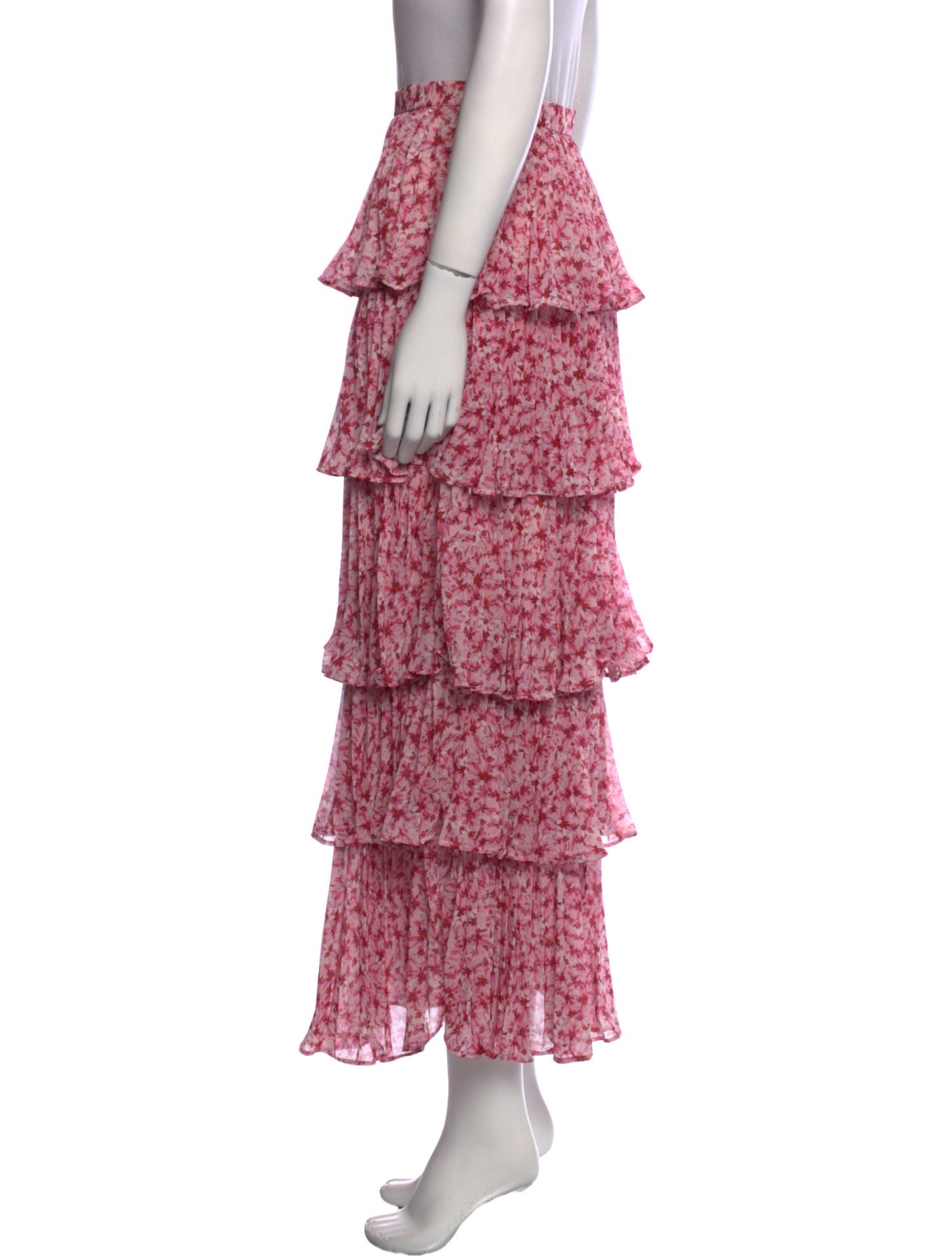 AMUR Floral Print Midi Length Skirt