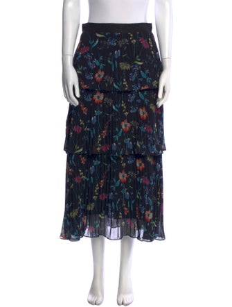 AMUR Floral Print Midi Length Skirt