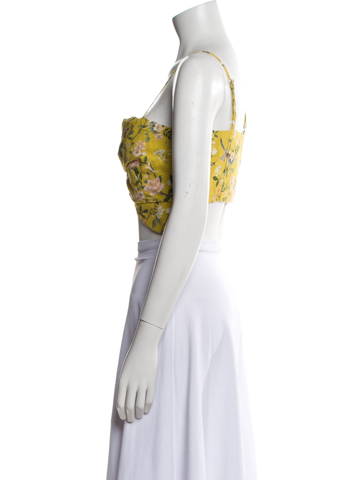 AMUR Printed Square Neckline Crop Top