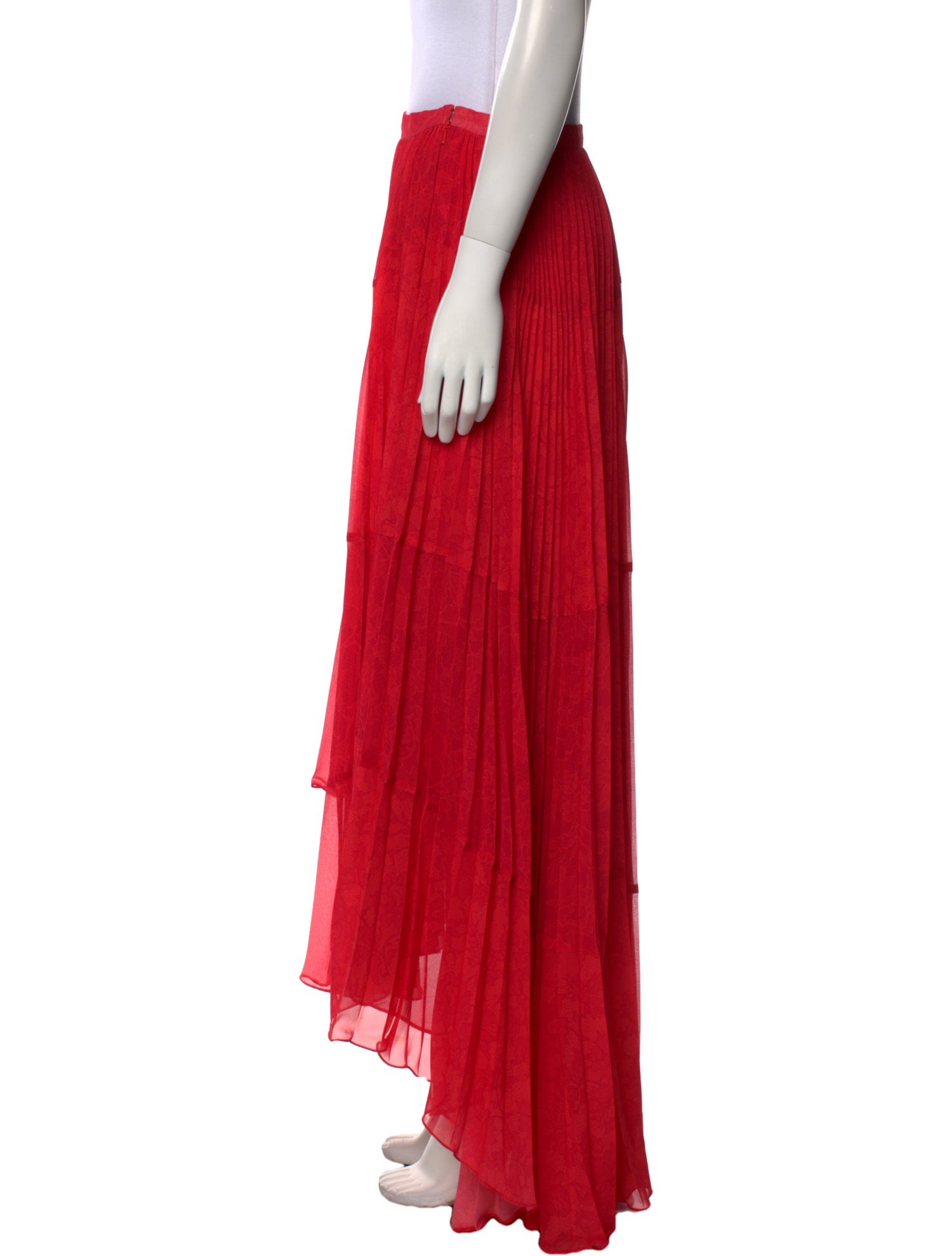AMUR Pleated Accents Long Skirt