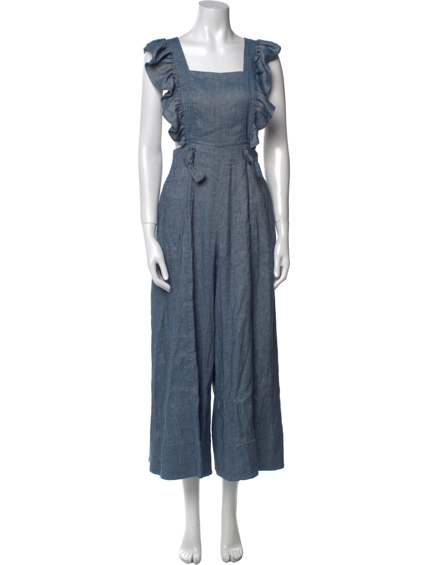 AMUR Linen Square Neckline Jumpsuit