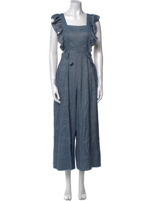 AMUR Linen Square Neckline Jumpsuit
