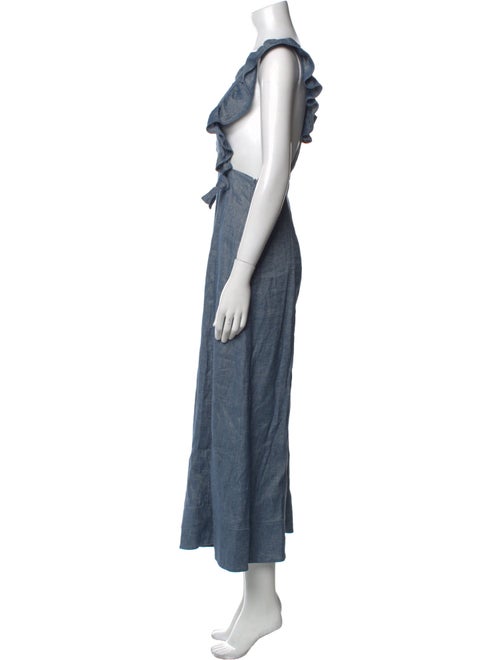 AMUR Linen Square Neckline Jumpsuit