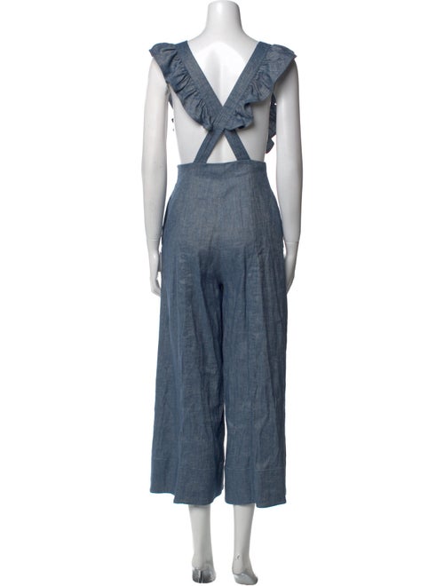 AMUR Linen Square Neckline Jumpsuit