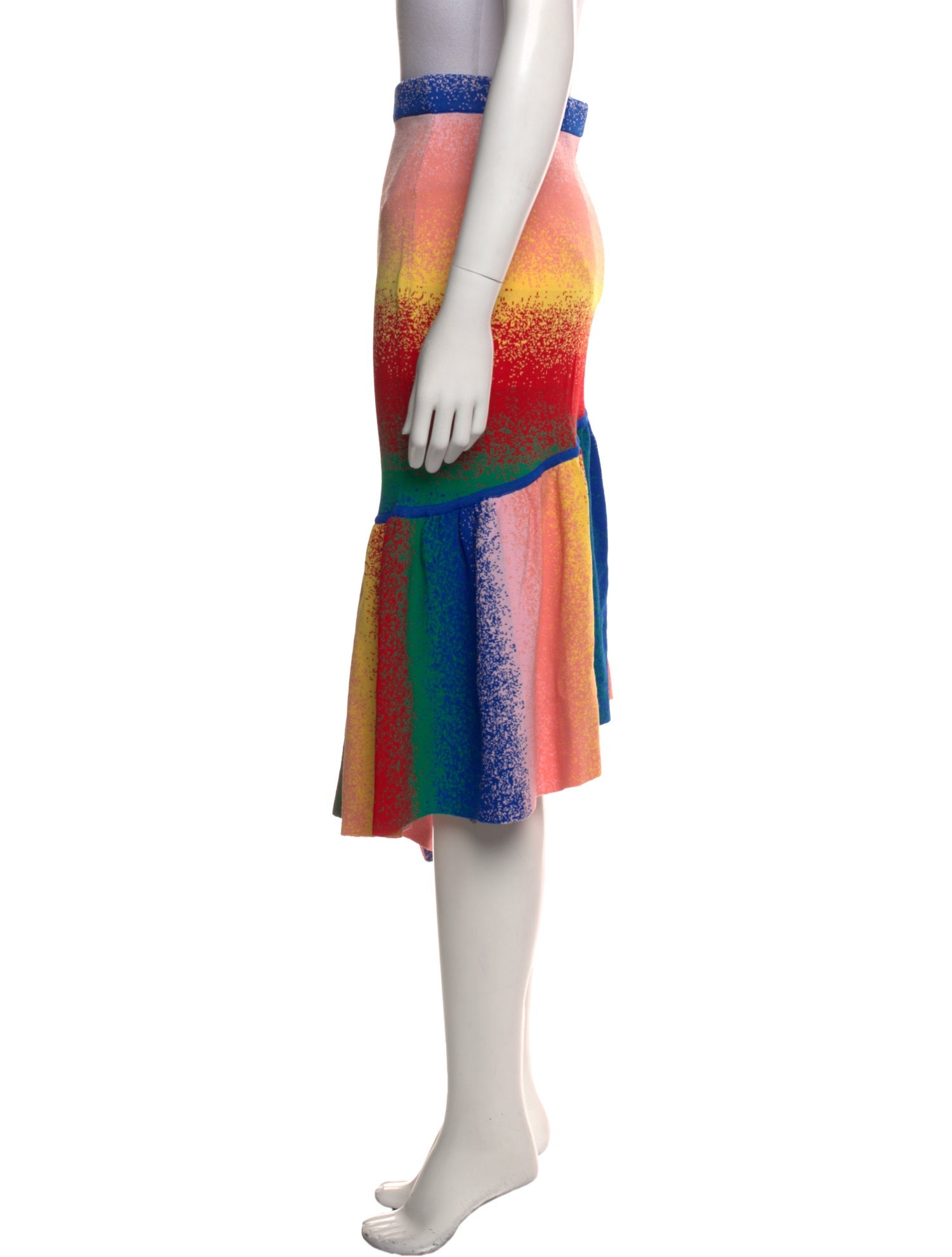 AMUR Striped Knee-Length Skirt