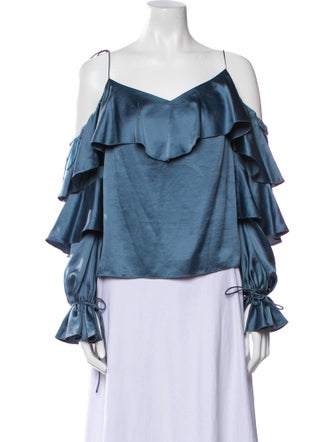 AMUR Off-The-Shoulder Long Sleeve Blouse