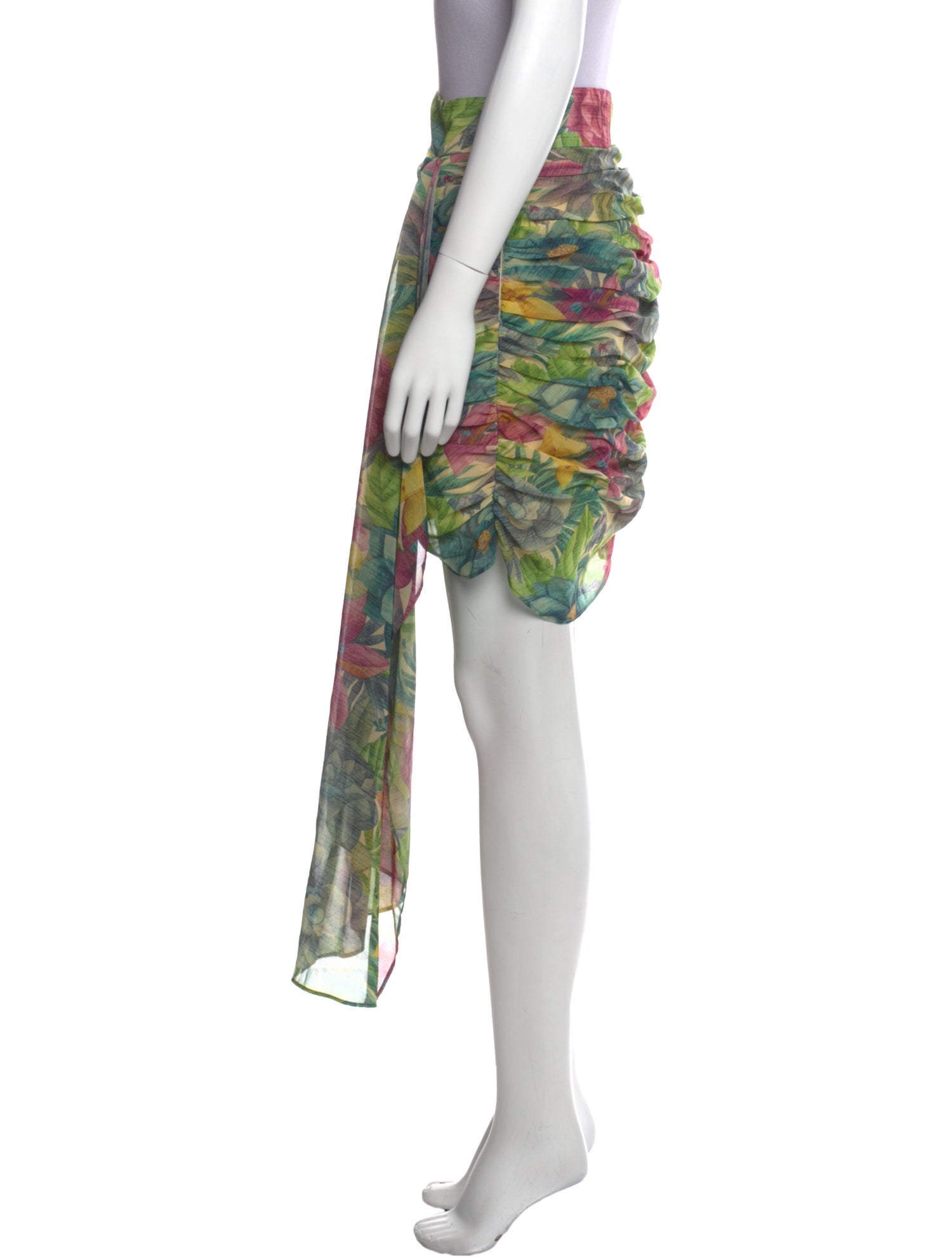 AMUR Floral Print Midi Length Skirt