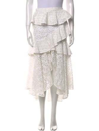 AMUR Ruffle Embellishment Midi Length Skirt