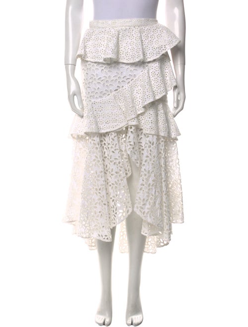 AMUR Ruffle Embellishment Midi Length Skirt