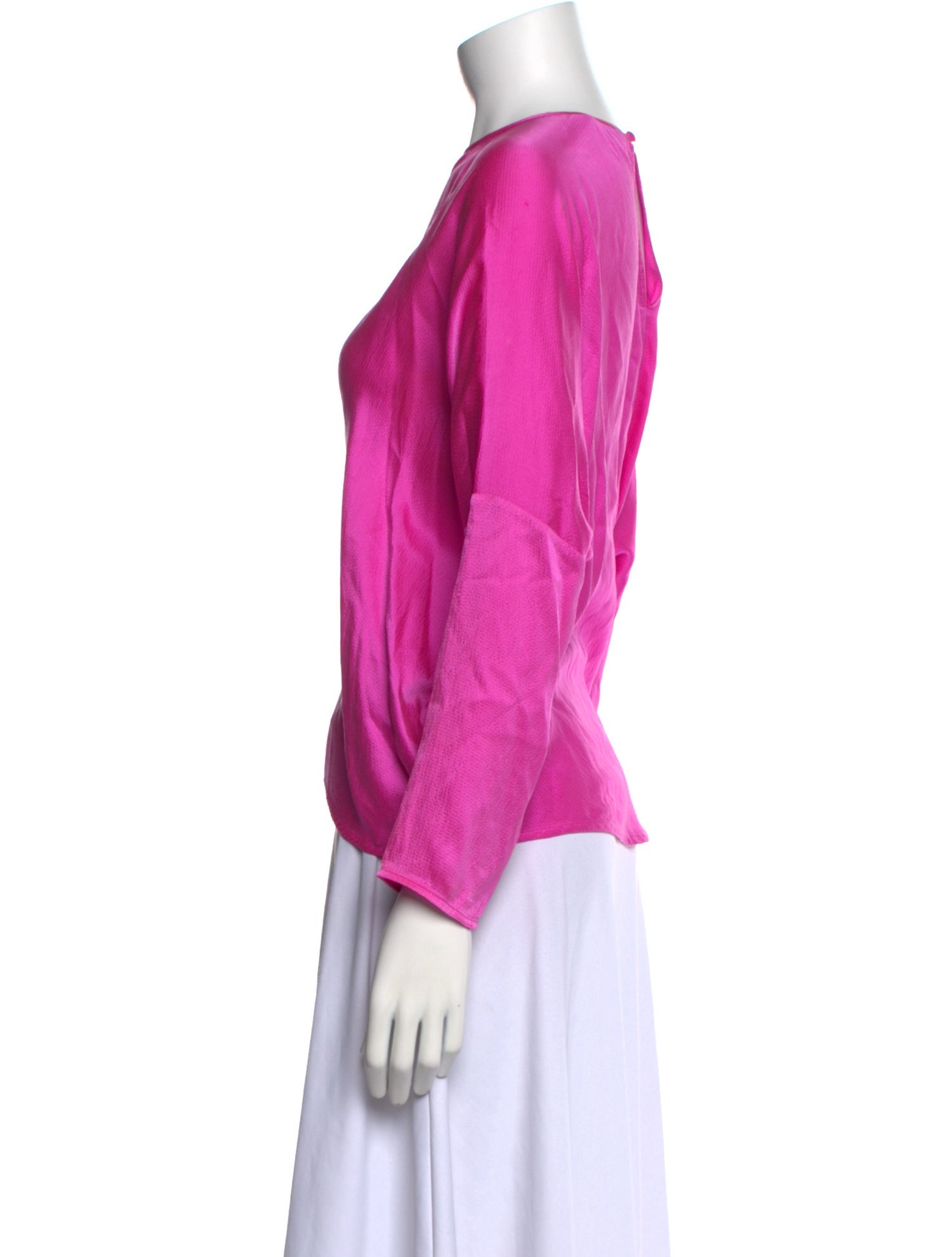 AMUR Silk Crew Neck Blouse